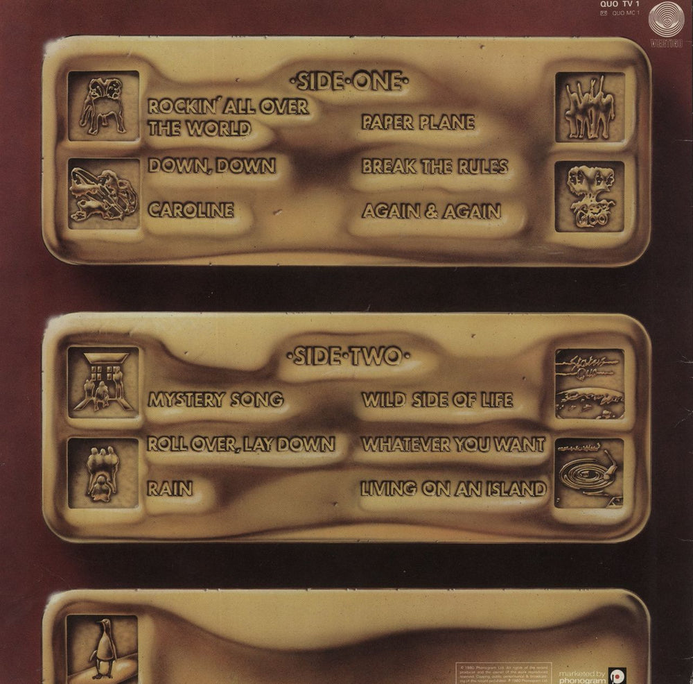 Status Quo 12 Gold Bars - EX UK vinyl LP album (LP record)