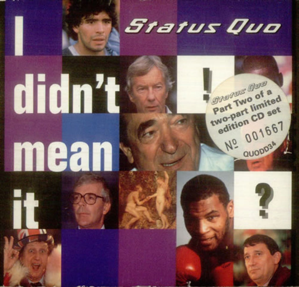 Status Quo I Didn't Mean It UK 2-CD single set (Double CD single) QUOCD/DD34