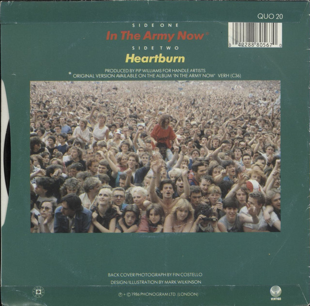 Status Quo In The Army Now - Inj UK 7" vinyl single (7 inch record / 45) 042288805670