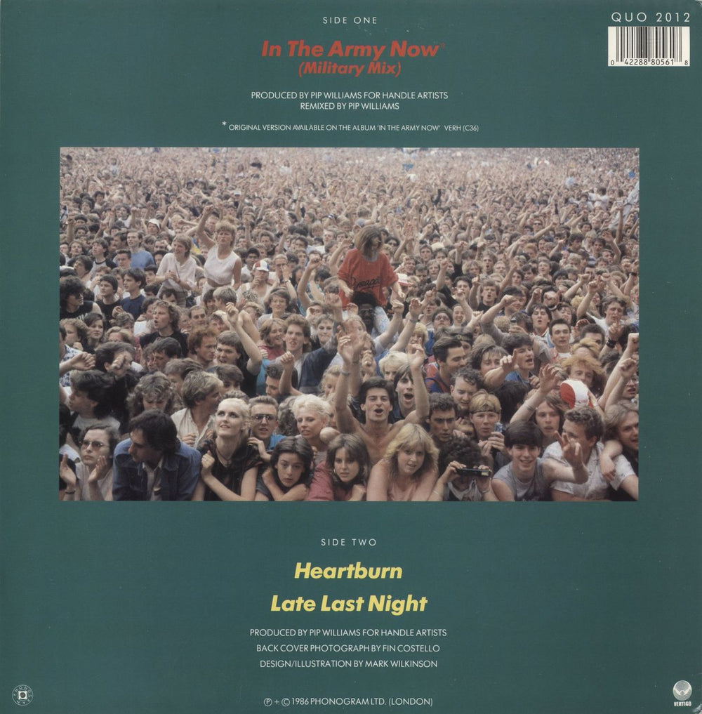 Status Quo In The Army Now UK 12" vinyl single (12 inch record / Maxi-single) 042288805618