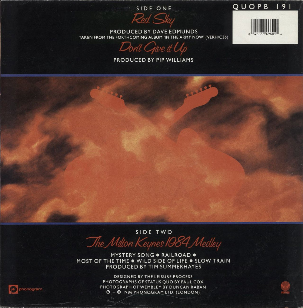 Status Quo Red Sky - Poster Sleeve UK 12" vinyl single (12 inch record / Maxi-single) 042288496014