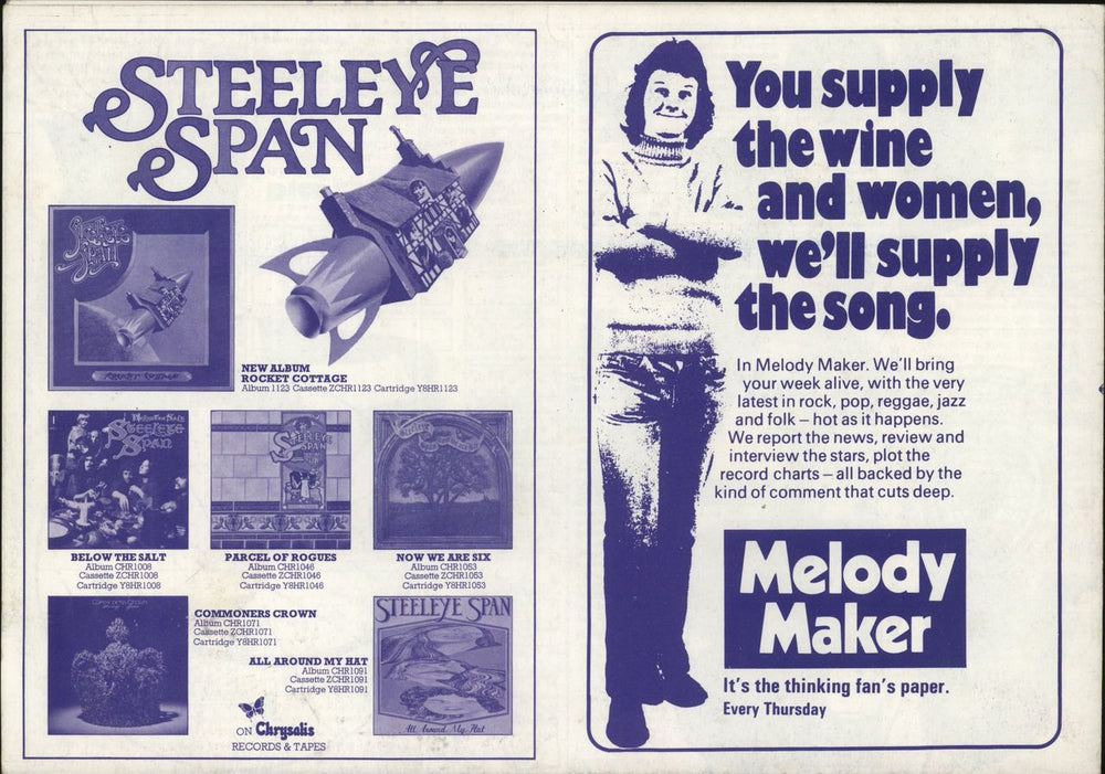 Steeleye Span Rocket Cottage UK tour programme SSPTRRO640377