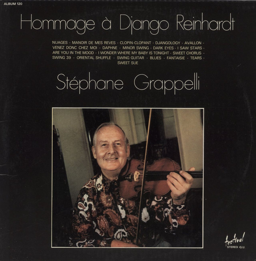 Stéphane Grappelli Hommage A Django Reinhardt French 2-LP vinyl record set (Double LP Album) ALBUM120