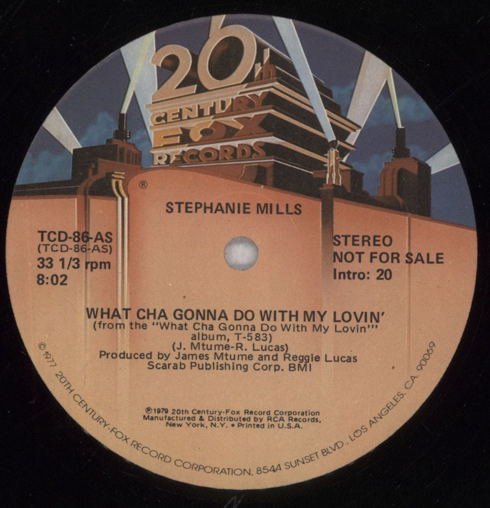 Stephanie Mills What Cha Gonna Do With My Lovin' US Promo 12" vinyl single (12 inch record / Maxi-single) TCD-86