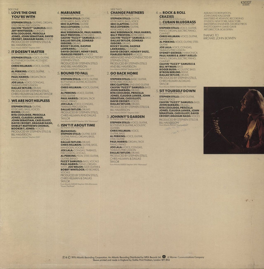 Stephen Stills Still Stills: The Best Of UK vinyl LP album (LP record)