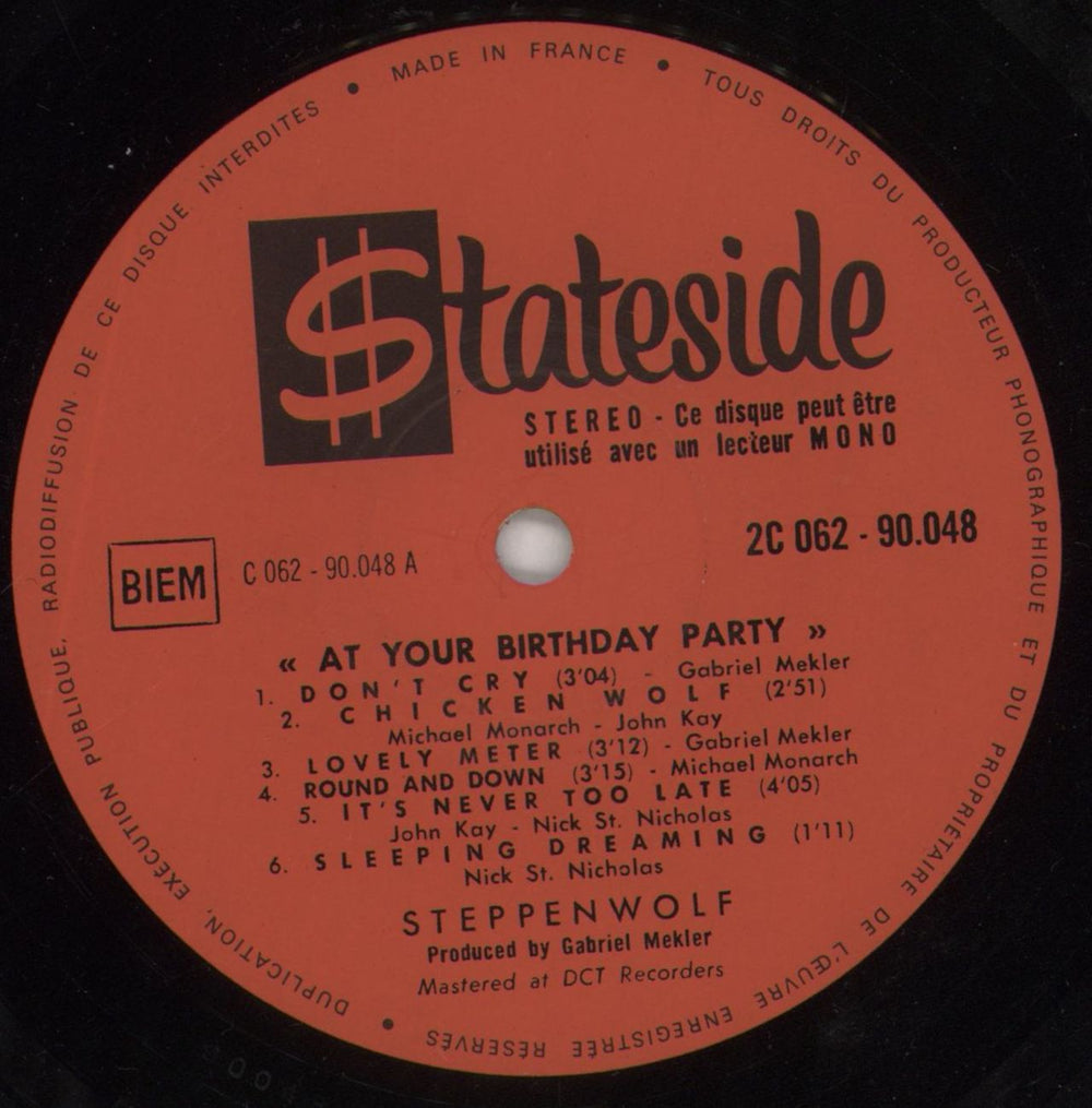 Steppenwolf At Your Birthday Party French vinyl LP album (LP record) SPPLPAT373628