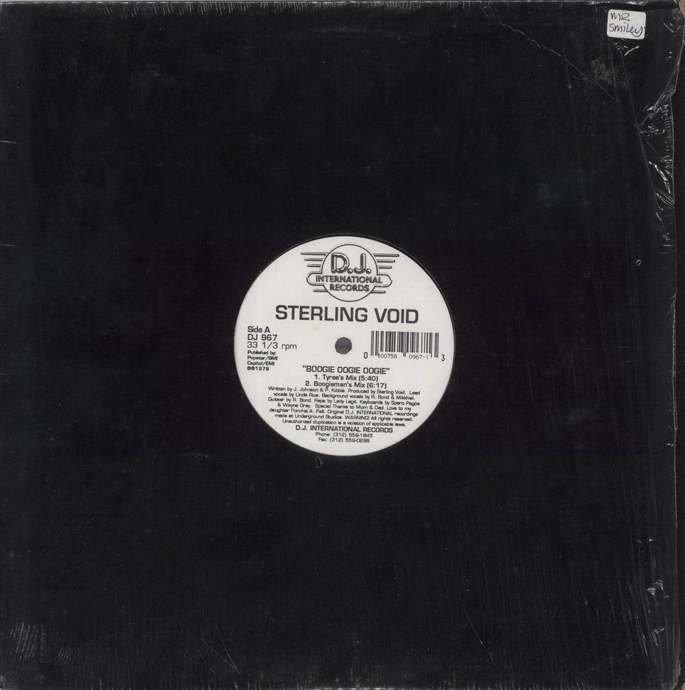 Sterling Void Boogie Oogie Oogie US 12" vinyl single (12 inch record / Maxi-single) DJ967