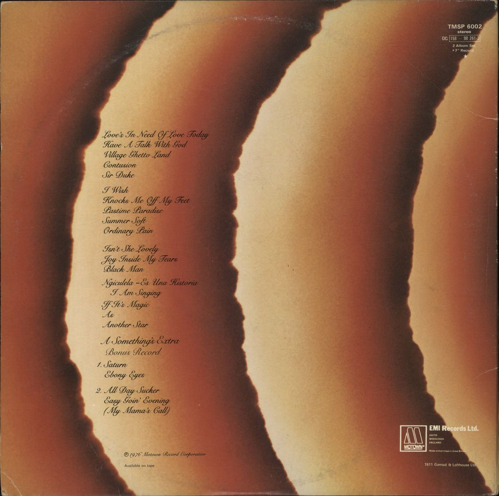 Stevie Wonder Songs In The Key Of Life - Complete - VG UK 2-LP vinyl record set (Double LP Album)