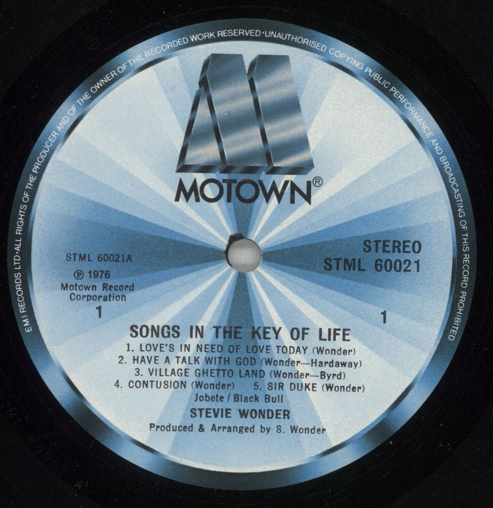 Stevie Wonder Songs In The Key Of Life - Complete - VG UK 2-LP vinyl record set (Double LP Album) STW2LSO693356