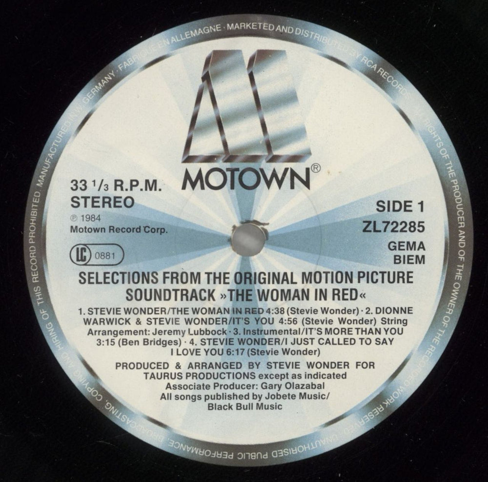 Stevie Wonder The Woman In Red - Hype Stickered Sleeve German vinyl LP album (LP record) STWLPTH880396