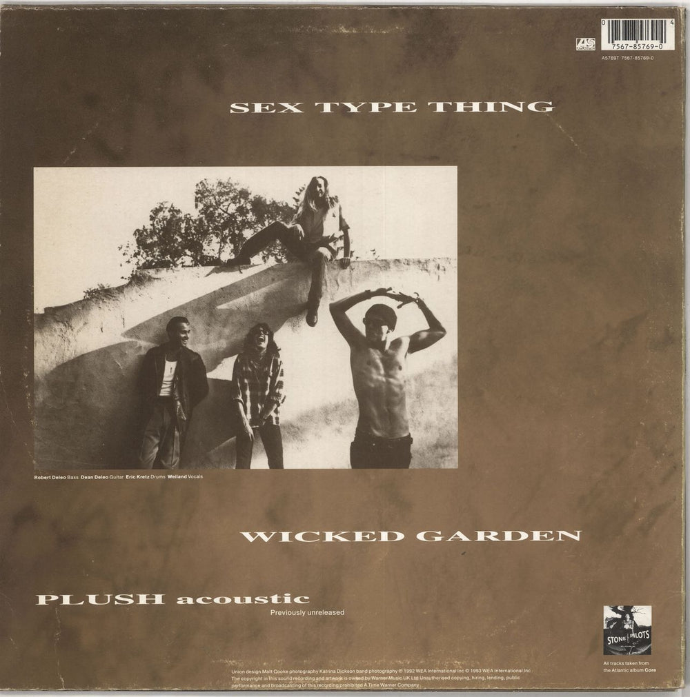 Stone Temple Pilots Sex Type Thing UK 12" vinyl single (12 inch record / Maxi-single) 075678576904