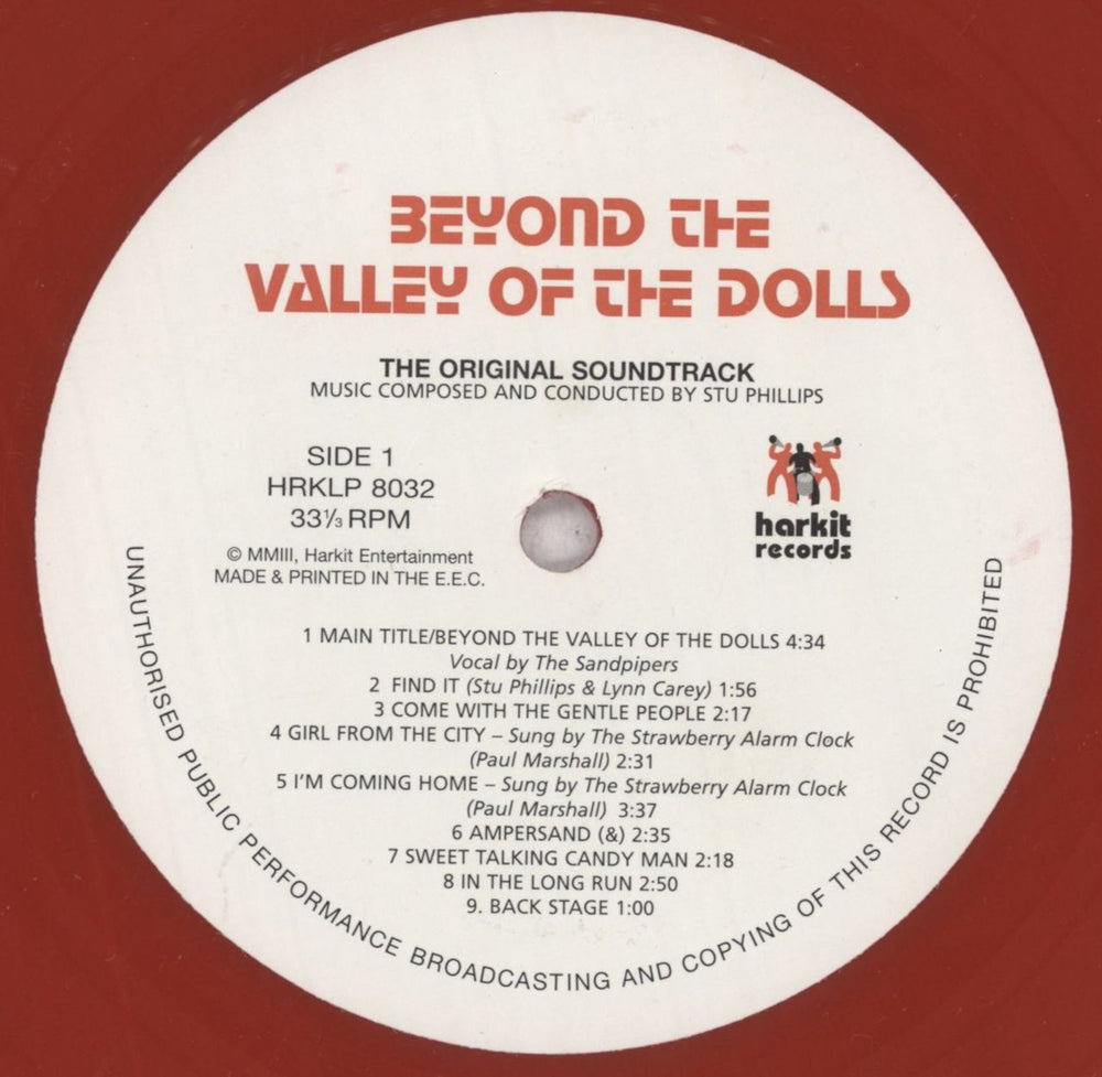 Stu Phillips Beyond The Valley Of The Dolls - Red Vinyl - Open Shrink UK vinyl LP album (LP record) UTVLPBE844732