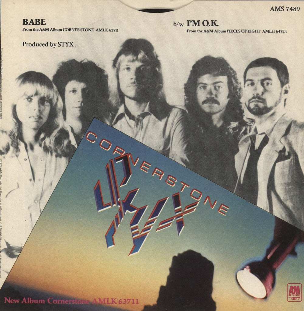 Styx Babe UK 7" vinyl single (7 inch record / 45)
