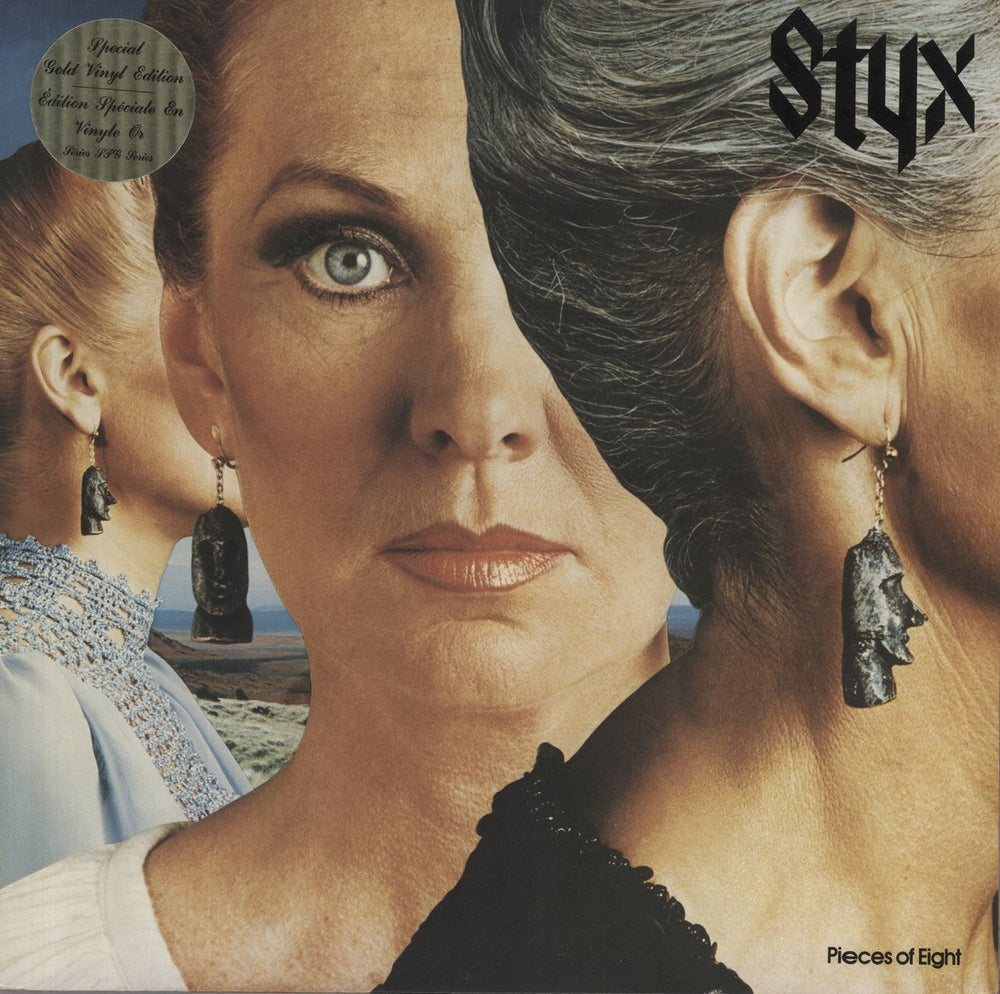 Styx Pieces Of Eight - Gold vinyl Canadian vinyl LP album (LP record) SP4724