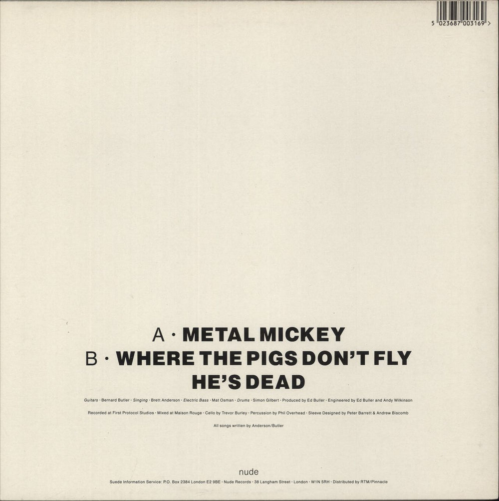 Suede Metal Mickey UK 12" vinyl single (12 inch record / Maxi-single) 5023687003169