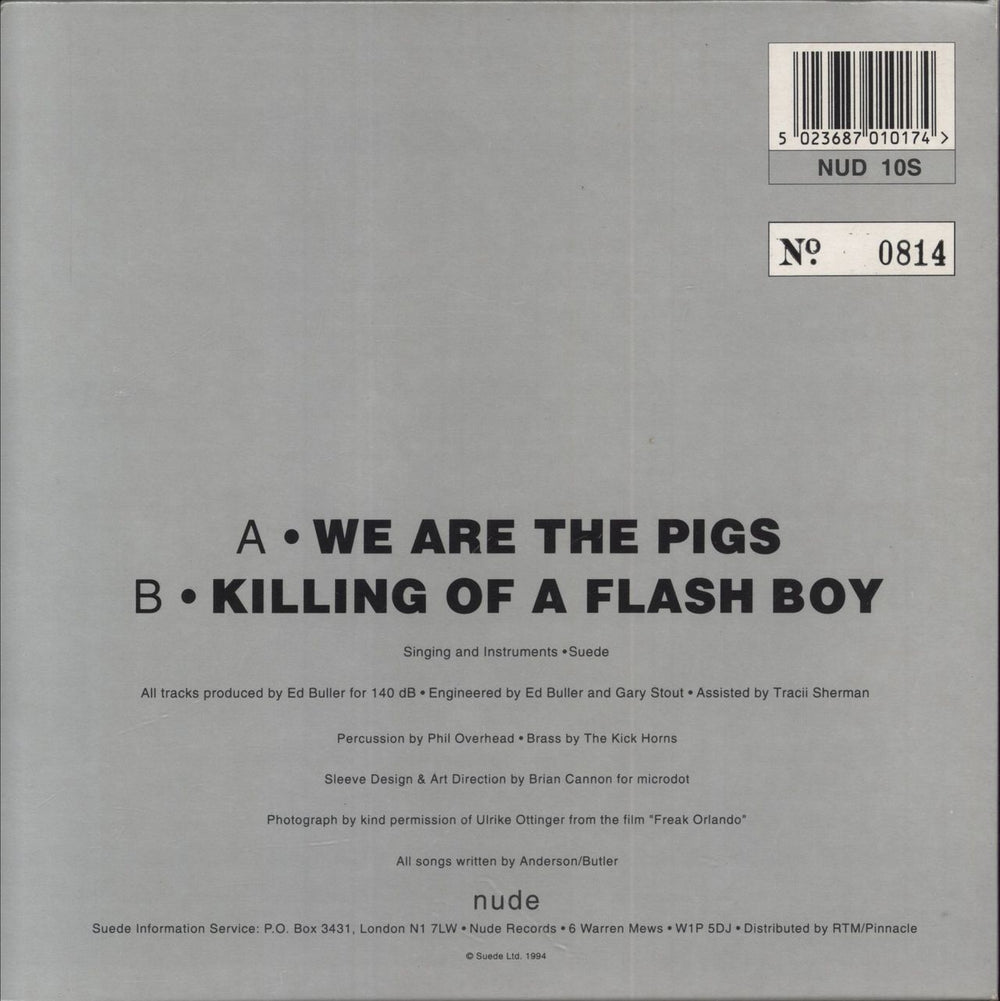 Suede We Are The Pigs - Numbered Sleeve UK 7" vinyl single (7 inch record / 45) 5023687010174