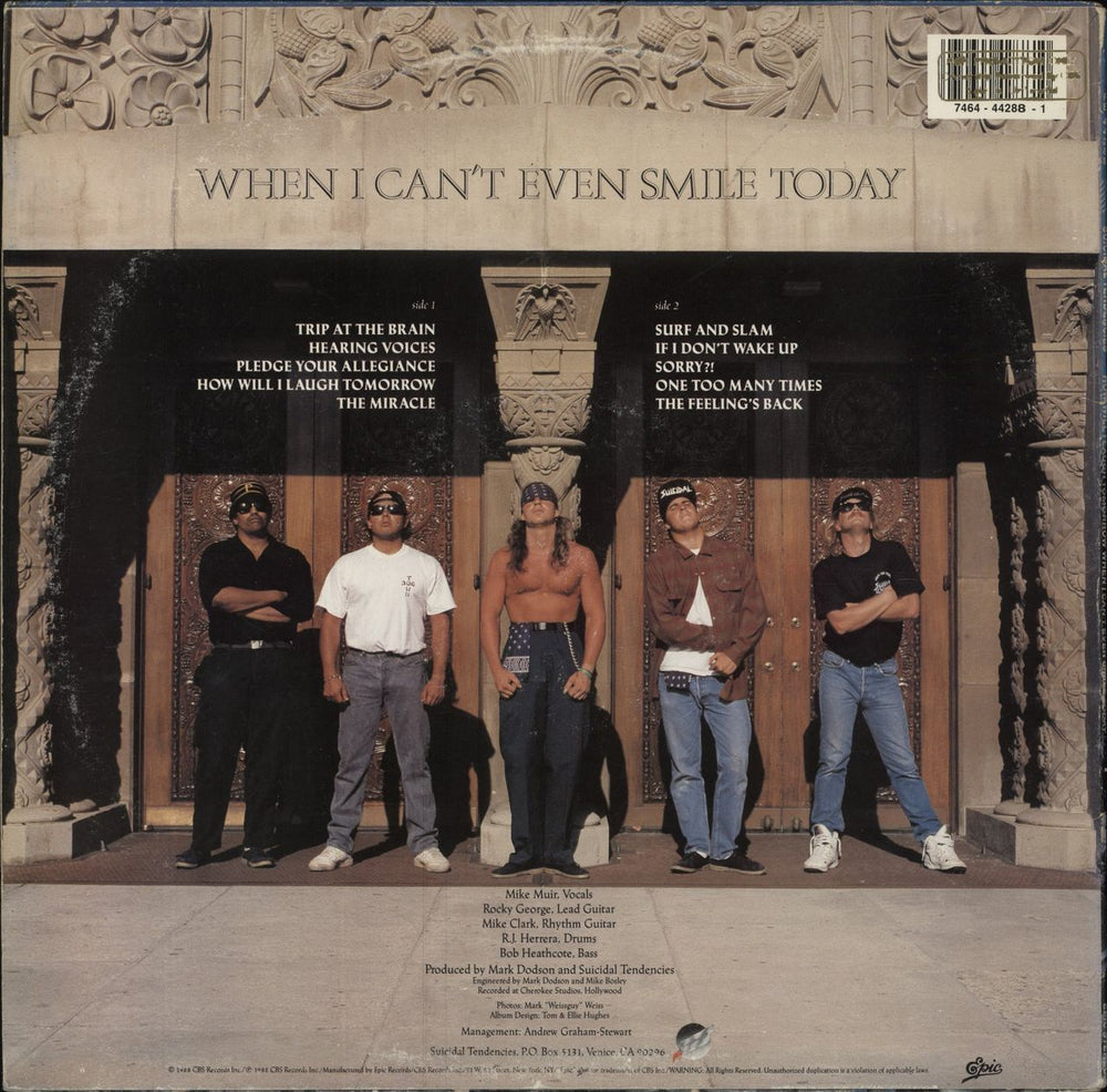 Suicidal Tendencies How Will I Laugh Tomorrow When I Can't Even Smile Today - Promo Stamped US Promo vinyl LP album (LP record) 074644428810