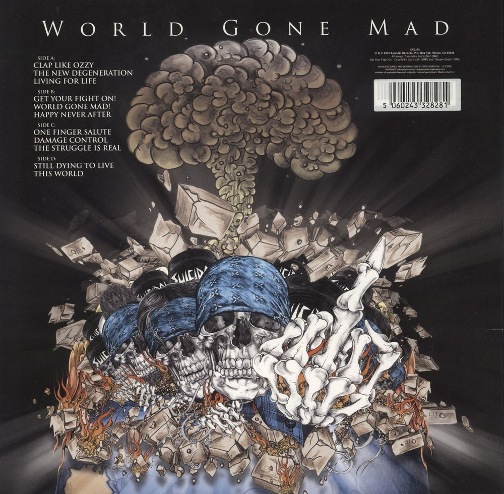 Suicidal Tendencies World Gone Mad - Blue Vinyl UK 2-LP vinyl record set (Double LP Album) 506024332821