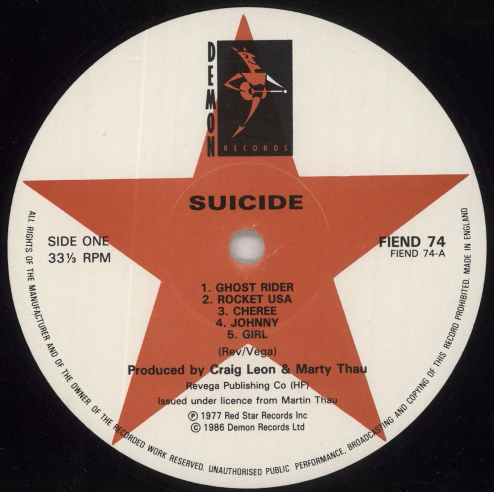 Suicide Suicide UK vinyl LP album (LP record) SUDLPSU416777