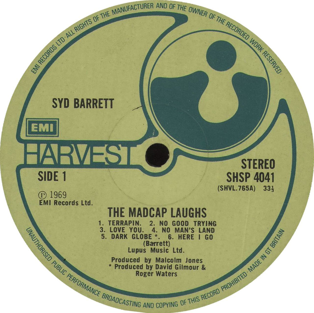 Syd Barrett 'The Madcap Laughs' And 'Barrett' - EX UK 2-LP vinyl record set (Double LP Album) SYD2LTH723990