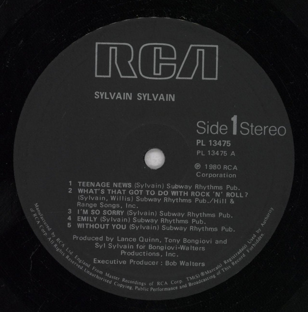 Sylvain Sylvain Sylvain Sylvain UK vinyl LP album (LP record) SY8LPSY840018