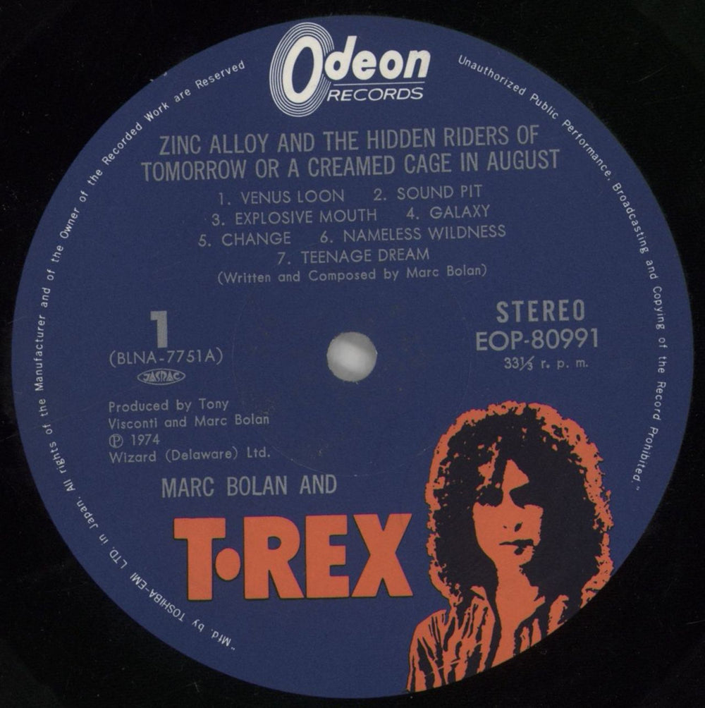 T-Rex / Tyrannosaurus Rex Zinc Alloy And The Hidden Riders Of Tomorrow Japanese vinyl LP album (LP record) REXLPZI306521