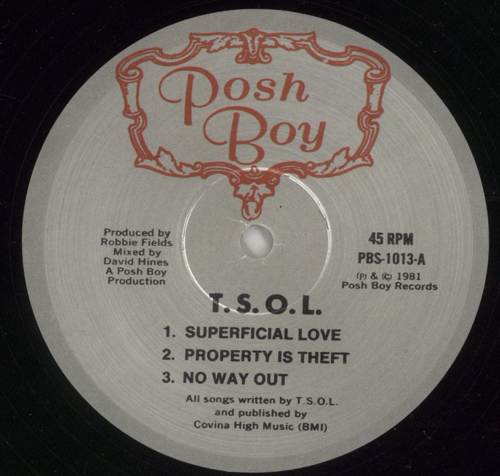 T.S.O.L. T. S. O. L. US 12" vinyl single (12 inch record / Maxi-single) 0B412TS867485