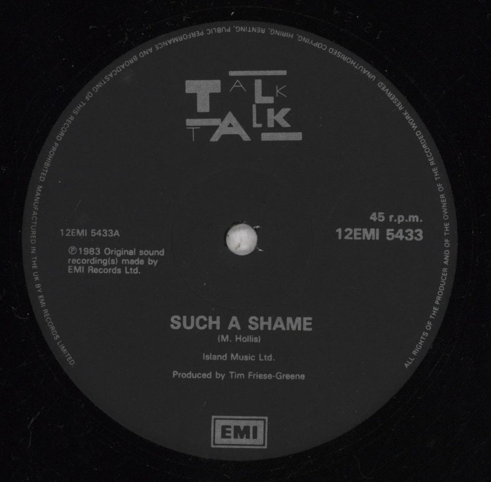 Talk Talk Such A Shame - Die-Cut UK 12" vinyl single (12 inch record / Maxi-single) 12EMI5433