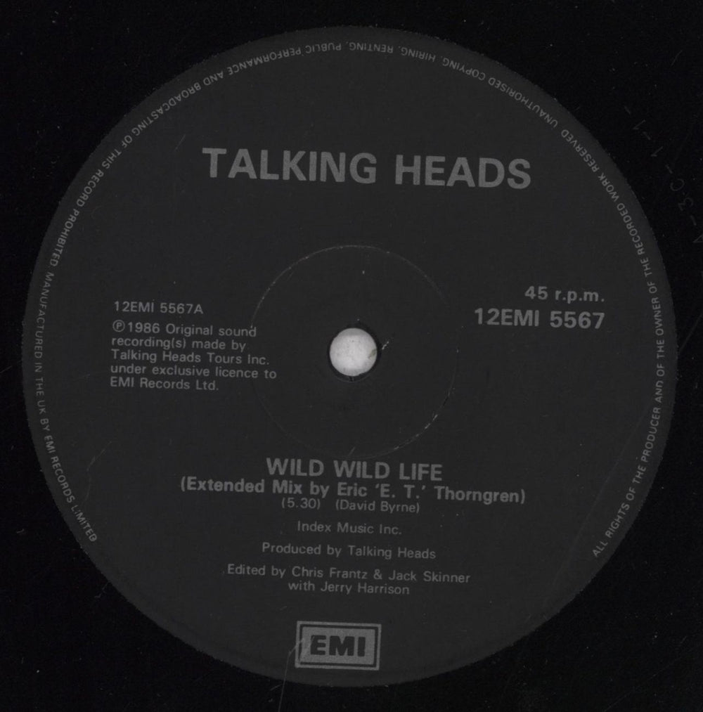 Talking Heads Wild Wild Life - Promo Stickered UK Promo 12" vinyl single (12 inch record / Maxi-single) TAL12WI840439