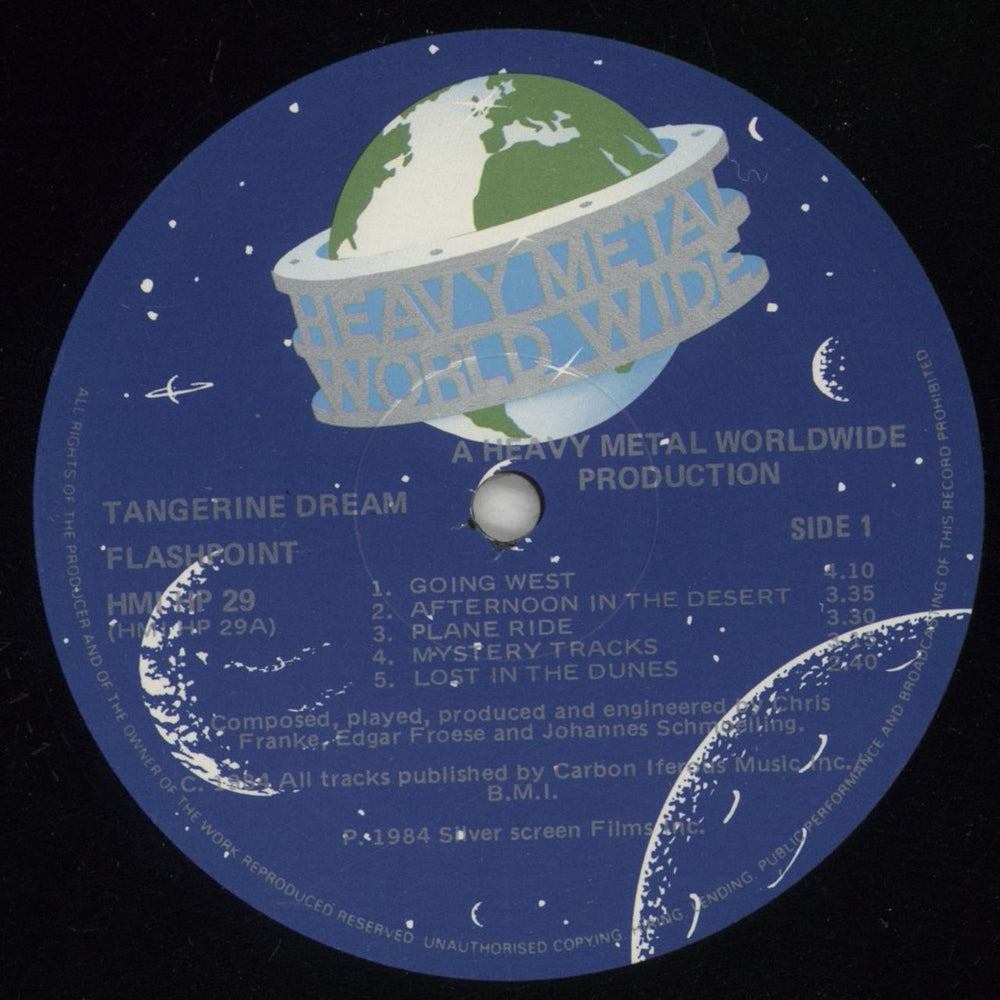 Tangerine Dream Flashpoint UK picture disc LP (vinyl picture disc album) TANPDFL879166