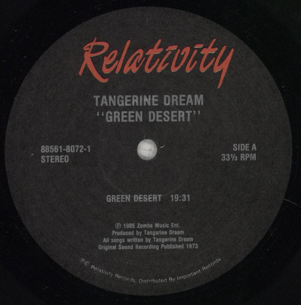 Tangerine Dream Green Desert US vinyl LP album (LP record) TANLPGR851993