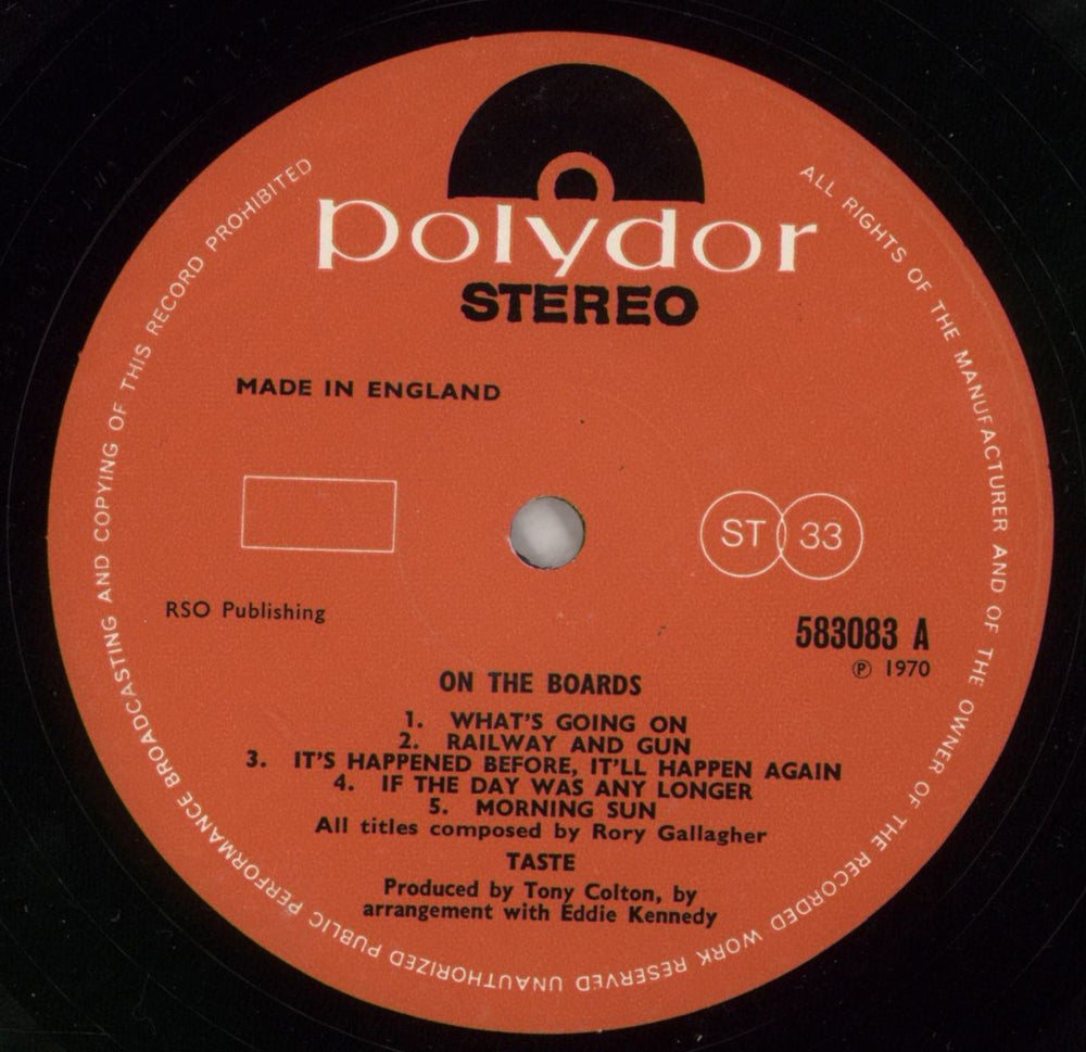 Taste On The Boards - VG UK vinyl LP album (LP record) TTELPON679262