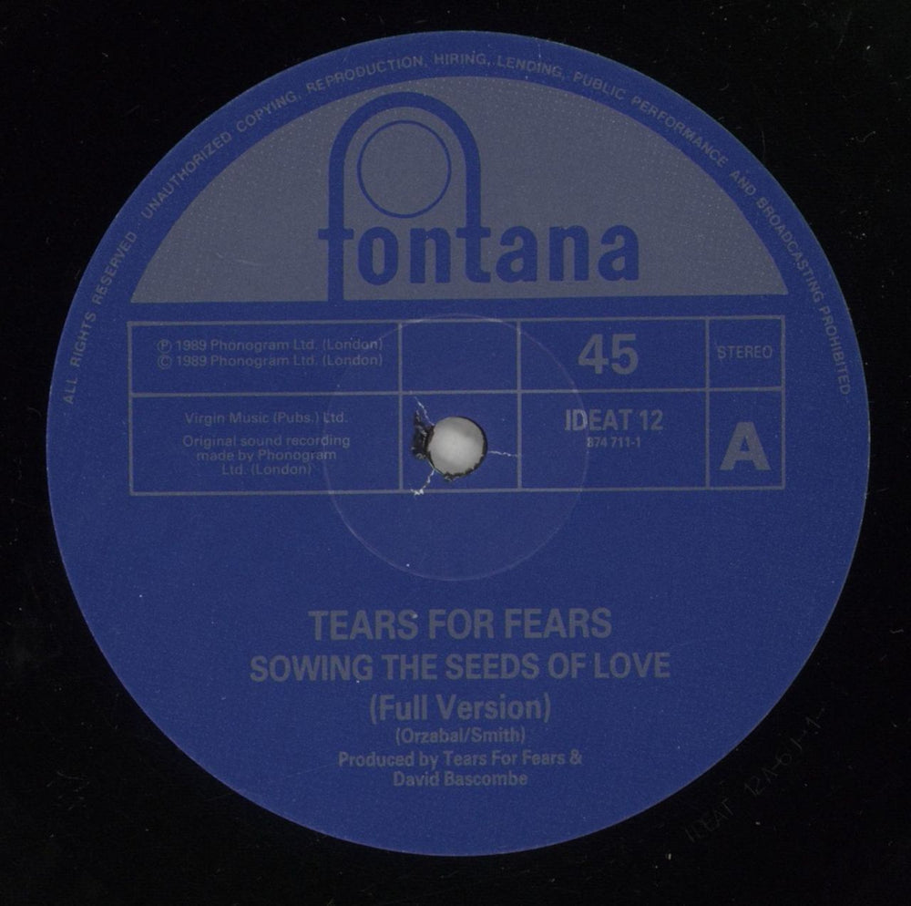 Tears For Fears Sowing The Seeds Of Love UK 12" vinyl single (12 inch record / Maxi-single) TFF12SO31654