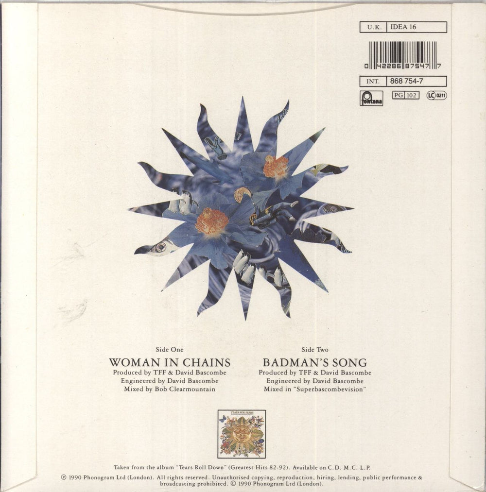 Tears For Fears Woman In Chains - Reissue UK 7" vinyl single (7 inch record / 45) 042286875477