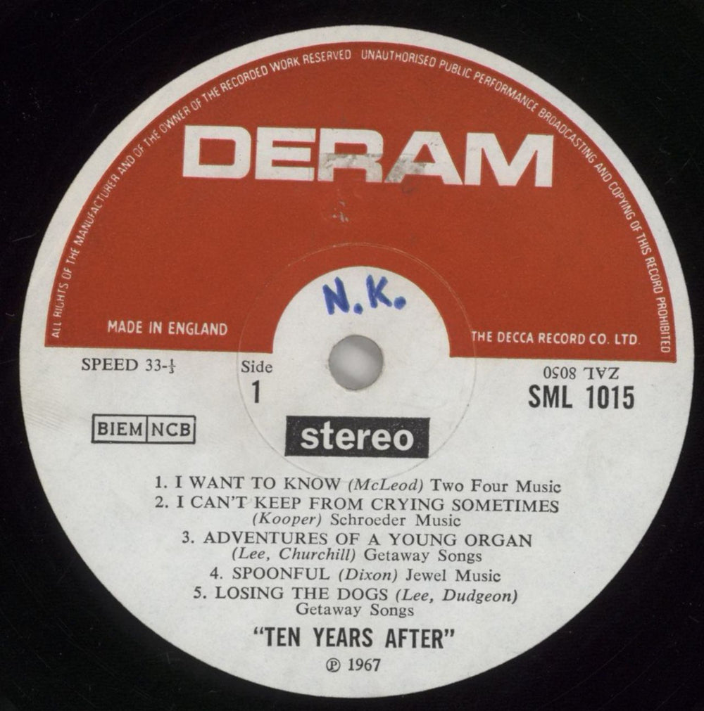 Ten Years After Ten Years After - 1st - VG - WOS UK vinyl LP album (LP record) TYALPTE859391