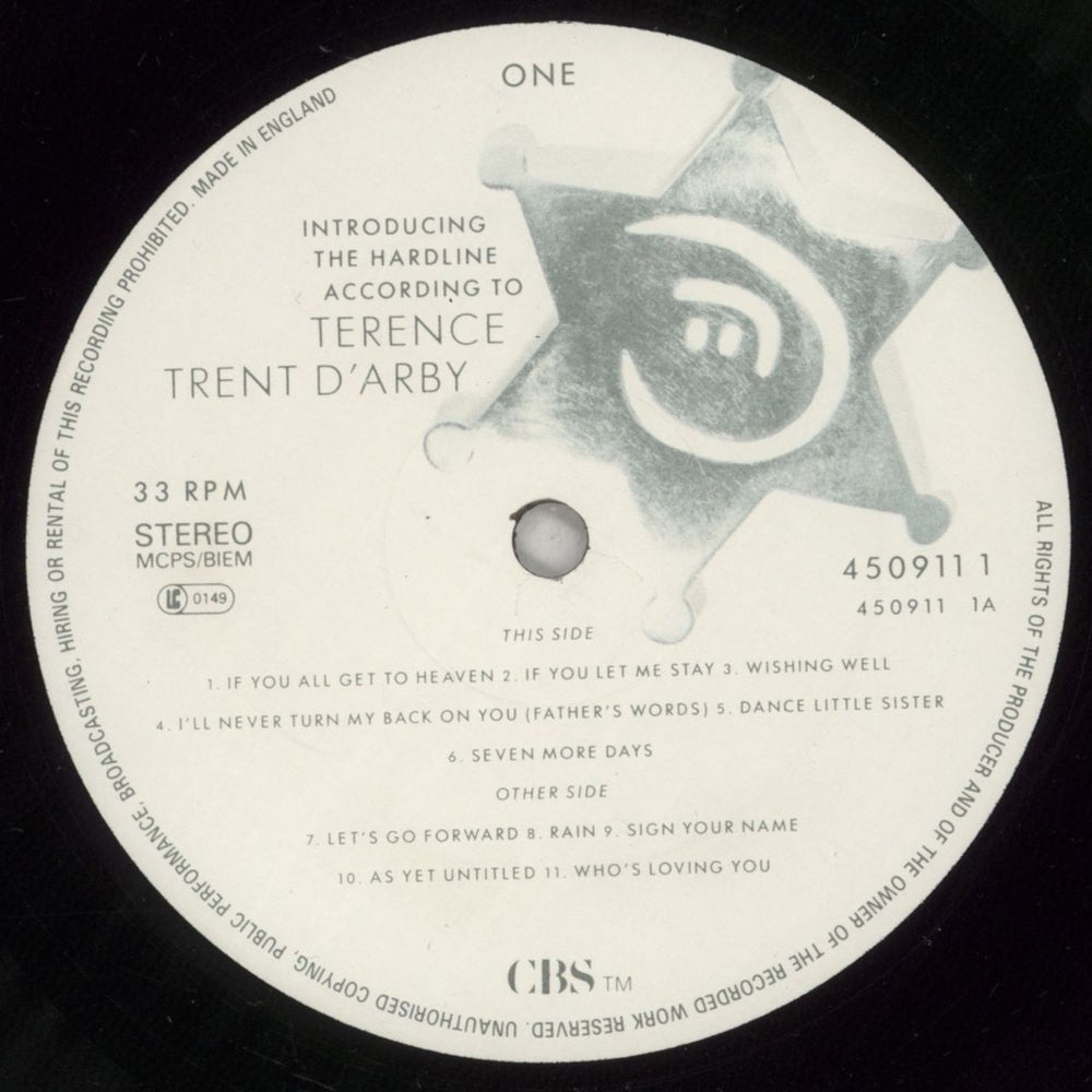 Terence Trent D'Arby Introducing The Hardline According To... + Green Hype Sticker UK vinyl LP album (LP record) TTDLPIN718659