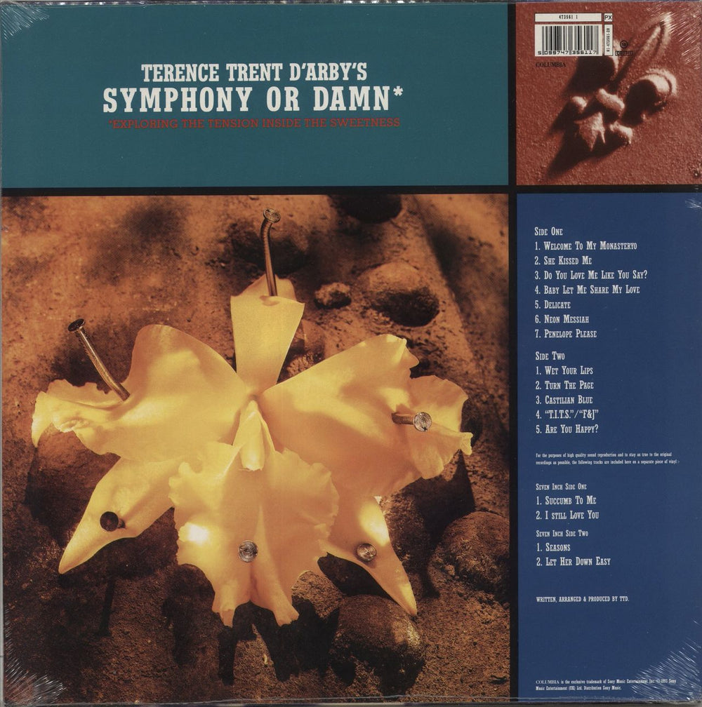 Terence Trent D'Arby Symphony Or Damn + 7" - Sealed UK vinyl LP album (LP record) 5099747356117