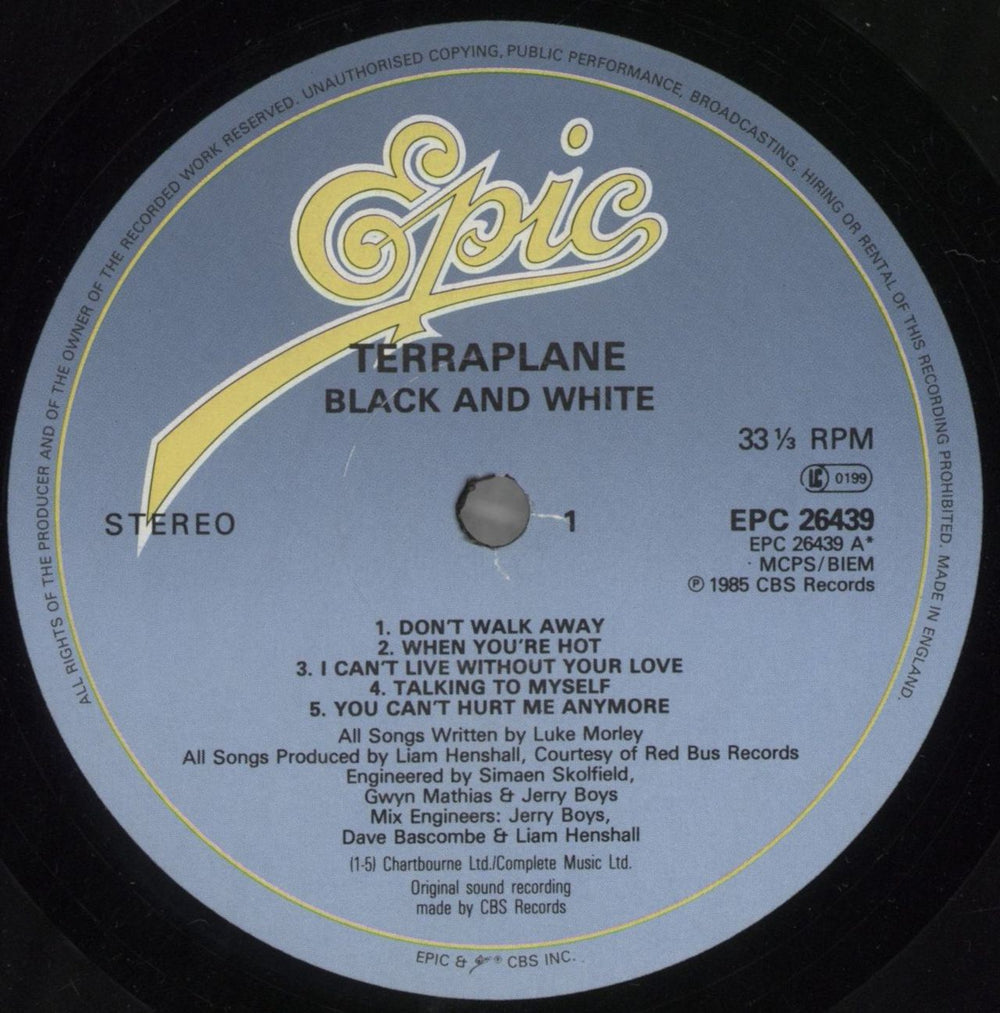 Terraplane Black And White - Promo Stamped UK vinyl LP album (LP record) TRPLPBL857454