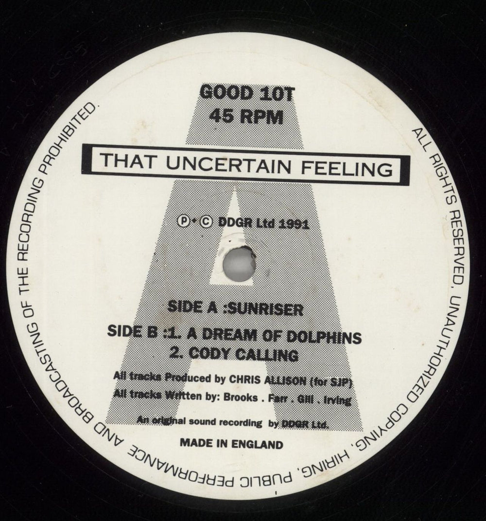 That Uncertain Feeling Sunriser UK 12" vinyl single (12 inch record / Maxi-single) SZA12SU503835