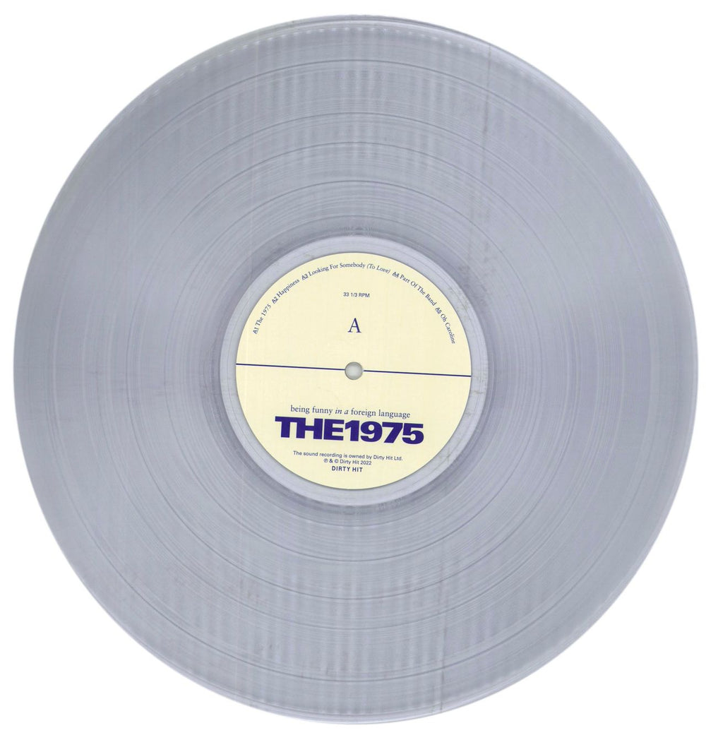 The 1975 Being Funny In A Foreign Language - Clear Vinyl UK vinyl LP album (LP record) W7HLPBE851206