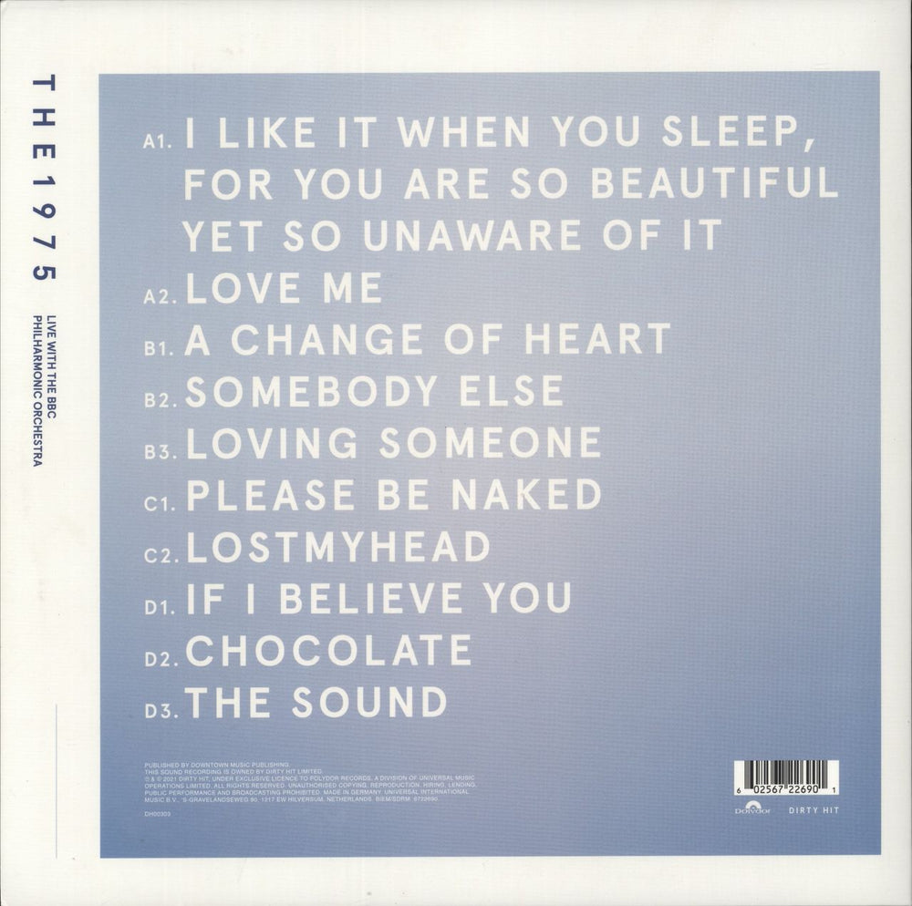 The 1975 Live With The BBC Philharmonic Orchestra - Clear Vinyl - RSD23 UK 2-LP vinyl record set (Double LP Album) 602567226901