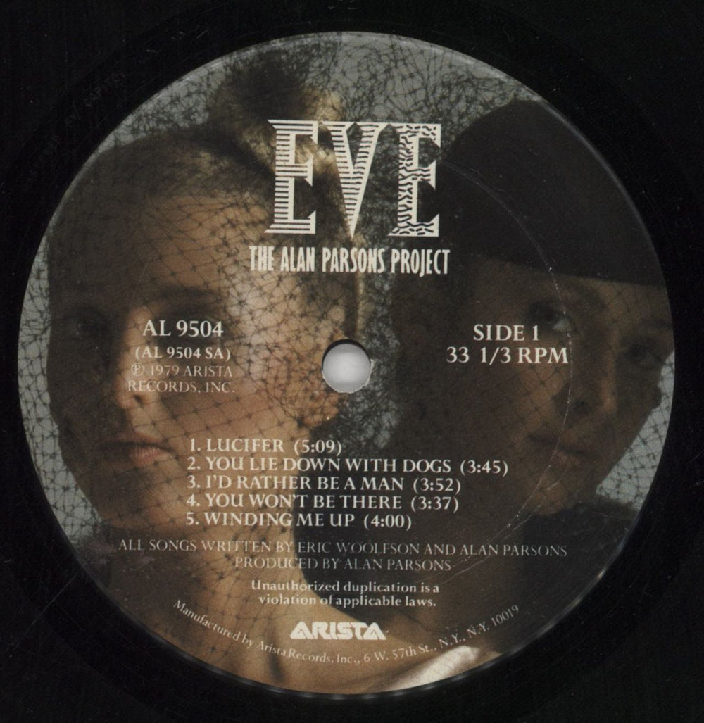 The Alan Parsons Project Eve US vinyl LP album (LP record) TPPLPEV673709