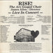 The Arc Gospel Choir Rise!: The Arc Gospel Choir Live In Concert US vinyl LP album (LP record)