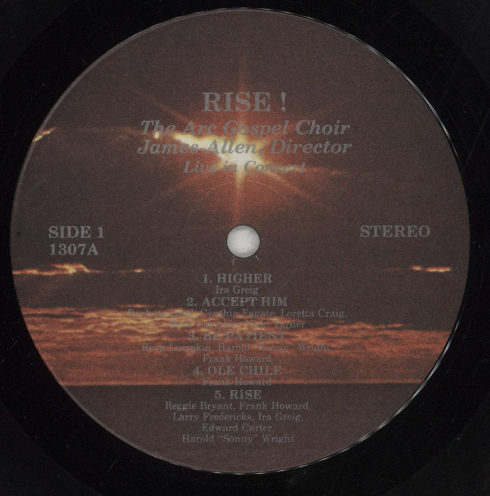 The Arc Gospel Choir Rise!: The Arc Gospel Choir Live In Concert US vinyl LP album (LP record) 8JTLPRI854781