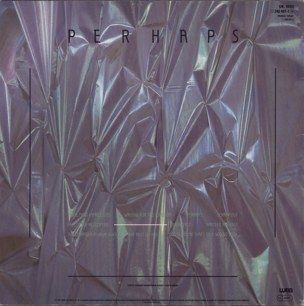 The Associates Perhaps UK vinyl LP album (LP record)