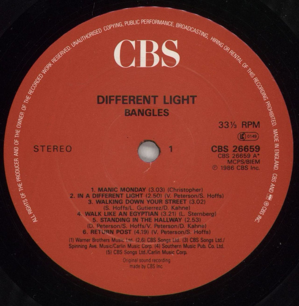 The Bangles Different Light + Hype & Brit Winner Sticker UK vinyl LP album (LP record) BGLLPDI704161