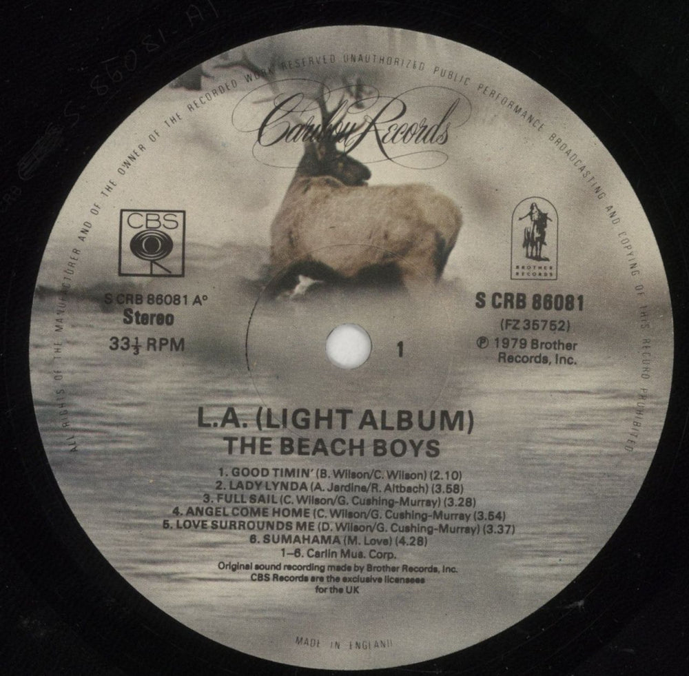 The Beach Boys L.A. (Light Album) - EX UK vinyl LP album (LP record) BBOLPLA801973