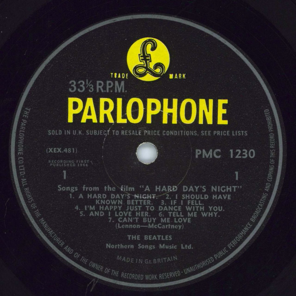 The Beatles A Hard Day's Night - 1st - G&L - EX UK vinyl LP album (LP record) BTLLPAH263134