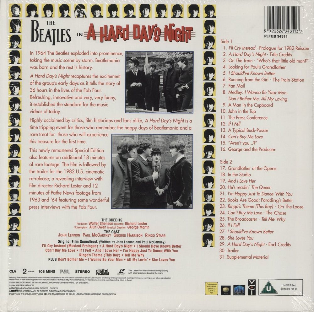 The Beatles A Hard Day's Night Japanese laserdisc / lazerdisc 5022626343113