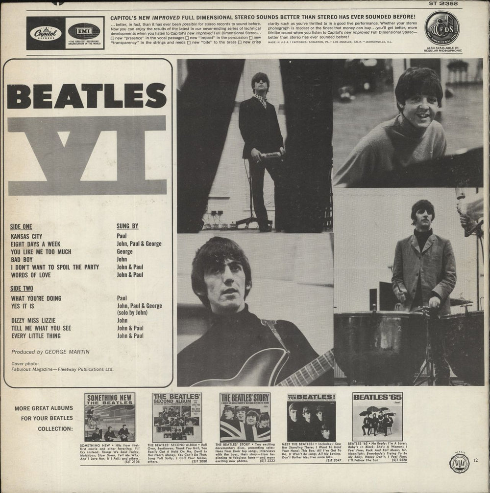 The Beatles Beatles VI - Mfd By Apple - RIAA US vinyl LP album (LP record)